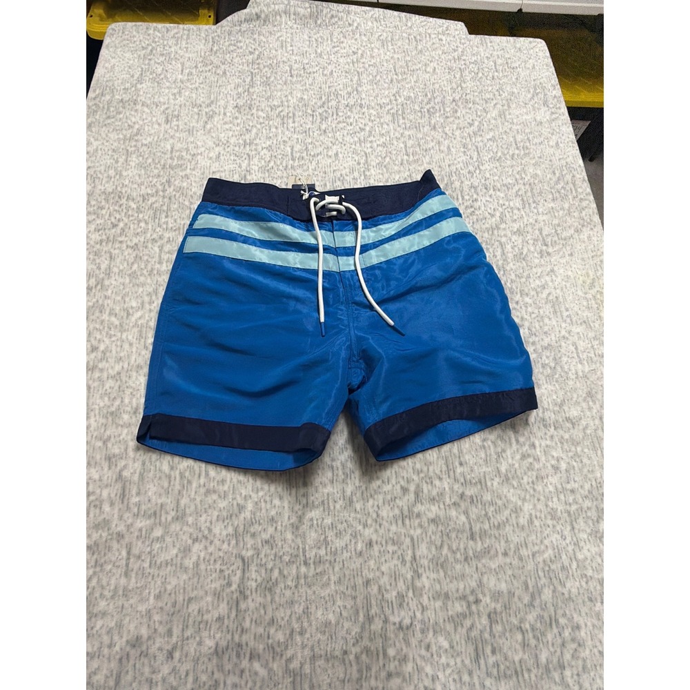 Boden Mens Swim Trunks Shorts Blue Stripes Size 32 Waist‎  Colorblock NWT